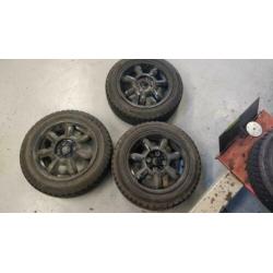 14 inch 4x100 LM velgen met banden