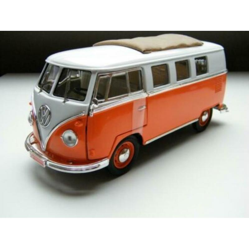 Volkswagen bus t1 transsporter+ te openen dak 1:18 modelauto