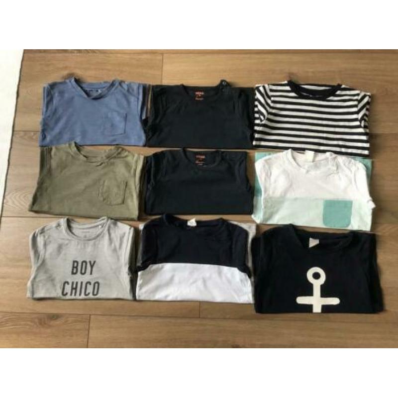 9x t-shirts jongen maat 92