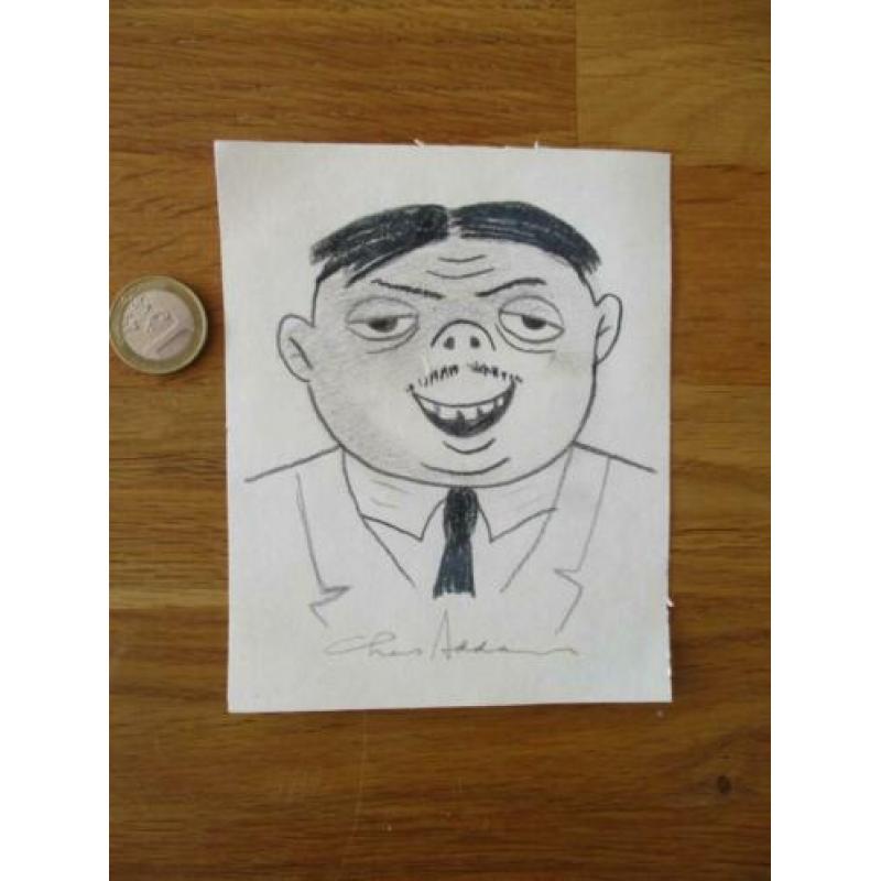 Charles Addams Addams Family ingelijste cartoons gesigneerd