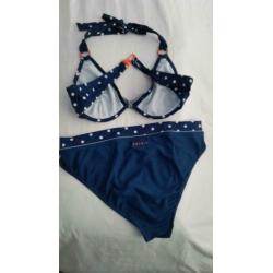 Esprit beugelbikini blauw met stippen maat 42