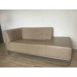 Montel 3 zits/loungebank leer/stof