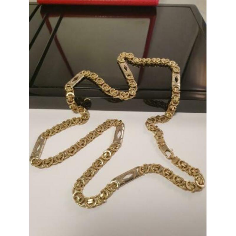 14 karaat gouden koningsketting lengte 65 cm 71.6 gram