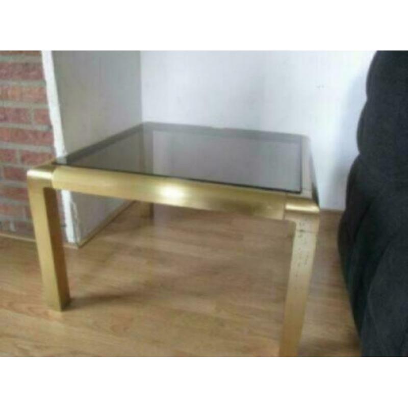 industrieel design jaren 60 70 messing salontafel retro