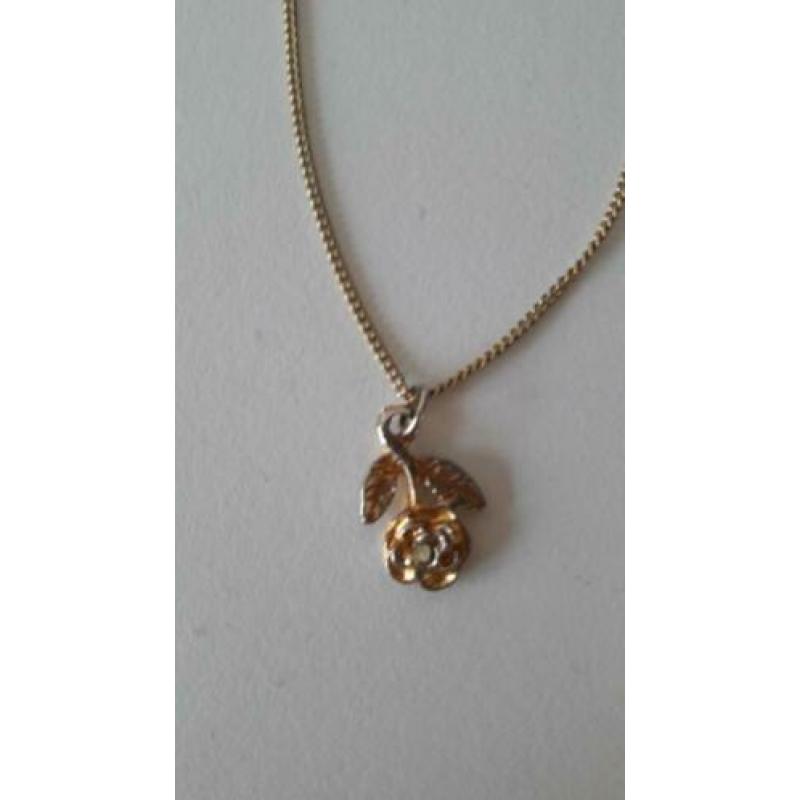 leuke goudkleurige ketting incl rozenhanger