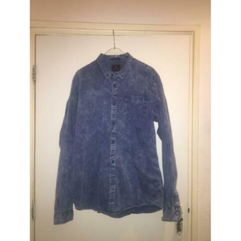 Scotch & Soda Heren spijkerblouse, denim overhemd maat XXL