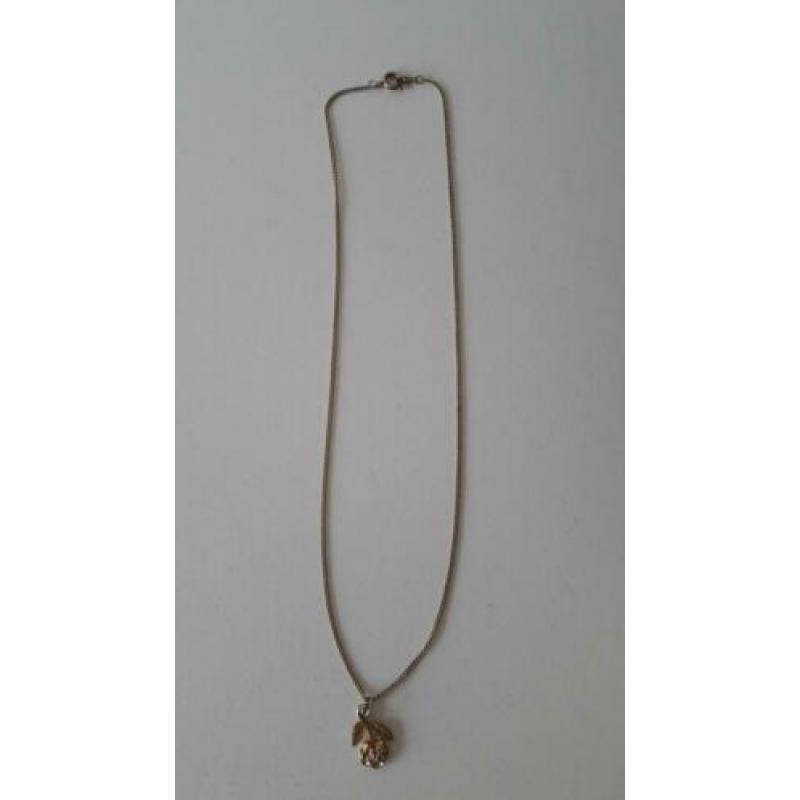 leuke goudkleurige ketting incl rozenhanger