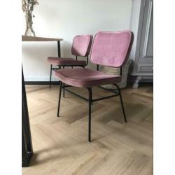 2 eetkamerstoelen By Boo velvet roze