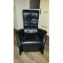 Relaxfauteuil zwart leer