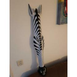 Houten decoratie zebra masker