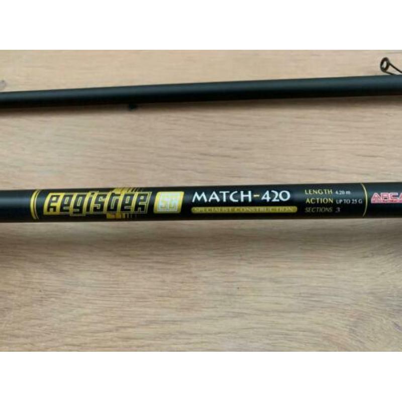 Nieuwe Arca Register matchhengel, 4.20 meter en 25 gram