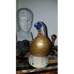 Vintage beeld eend, vintage sculptuur van een eend