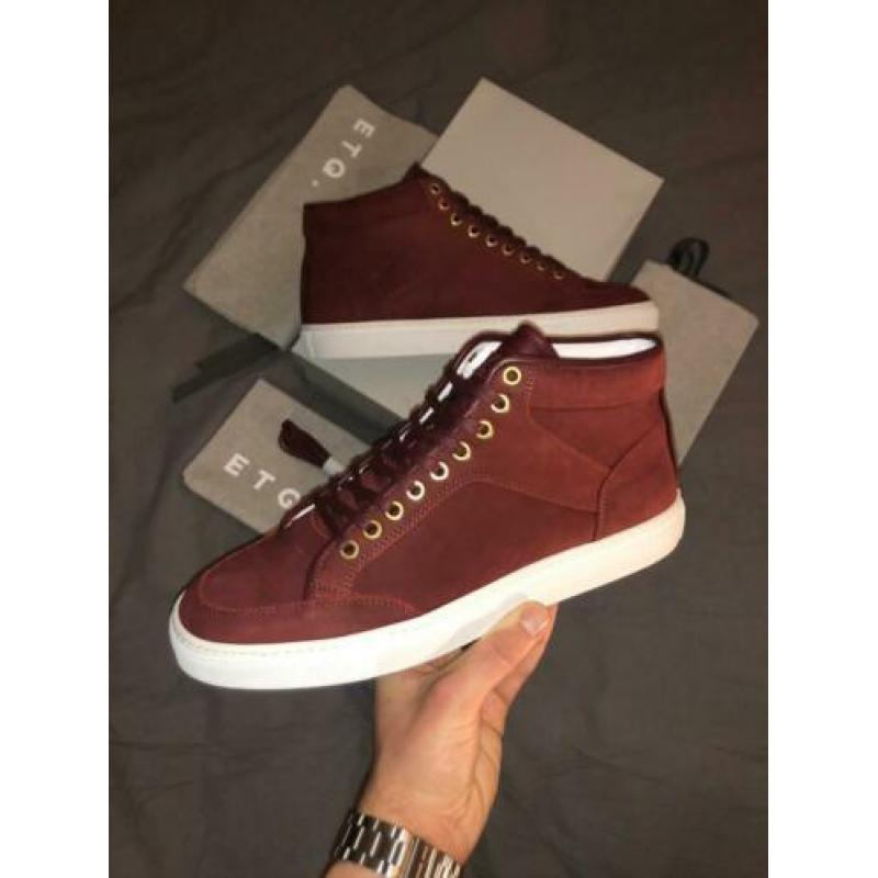 ETQ *NIEUW* EU43 /US10 /UK9 Maroon Waxed (Bordeaux/Burgundy)