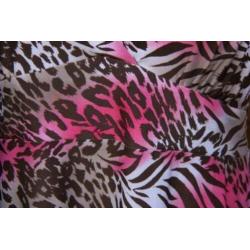 Jurk roze/ bruin biaggini mt l panter/ leopard