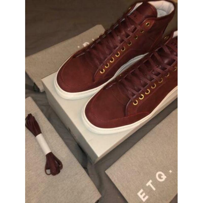 ETQ *NIEUW* EU43 /US10 /UK9 Maroon Waxed (Bordeaux/Burgundy)