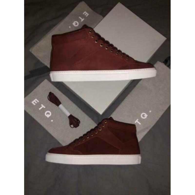 ETQ *NIEUW* EU43 /US10 /UK9 Maroon Waxed (Bordeaux/Burgundy)