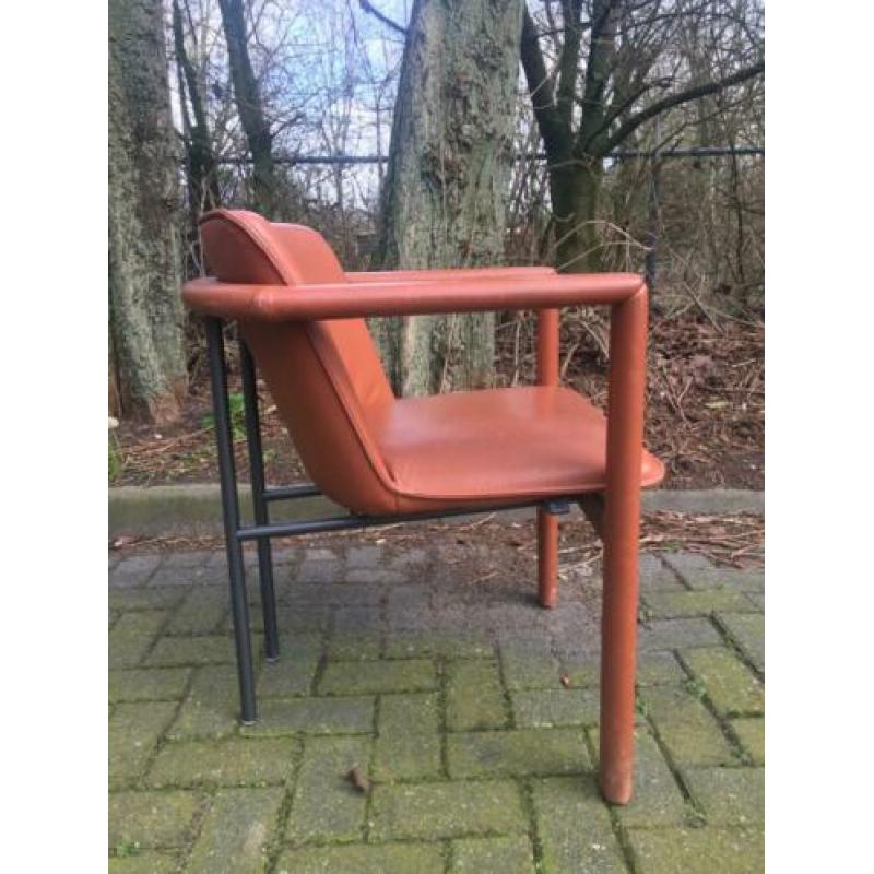 Waanzinnig mooie set (4) lederen LEOLUX (eetkamer) STOELEN