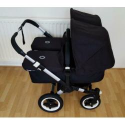 Bugaboo Donkey twin duo mono tweeling kinderwagen zgan zwart