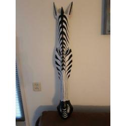 Houten decoratie zebra masker