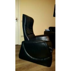 Relaxfauteuil zwart leer