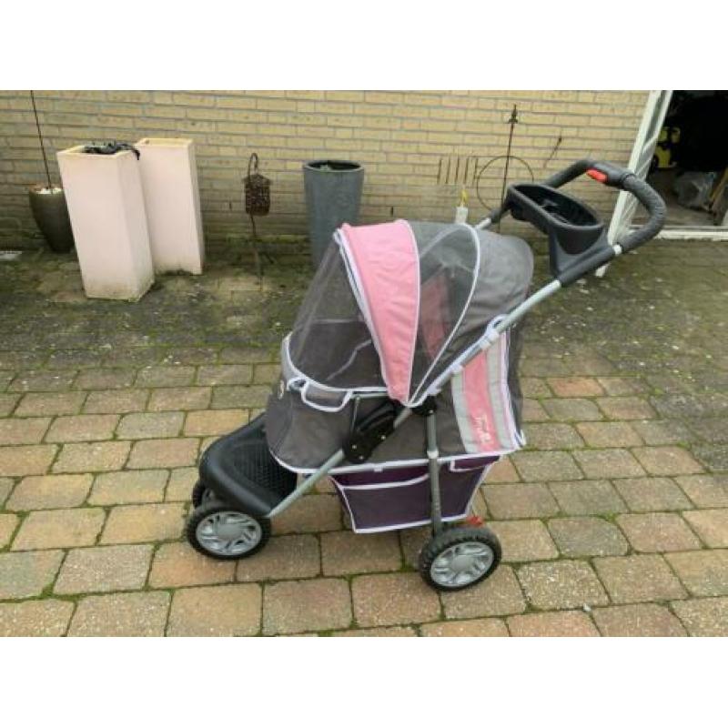 Nieuwe honden buggy rosé / grijs van kleur .