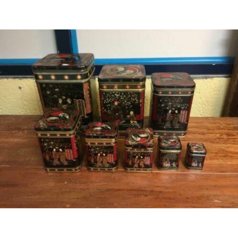 Grote partij vintage Chinese blikken, voorwerpen, 50+ stuks