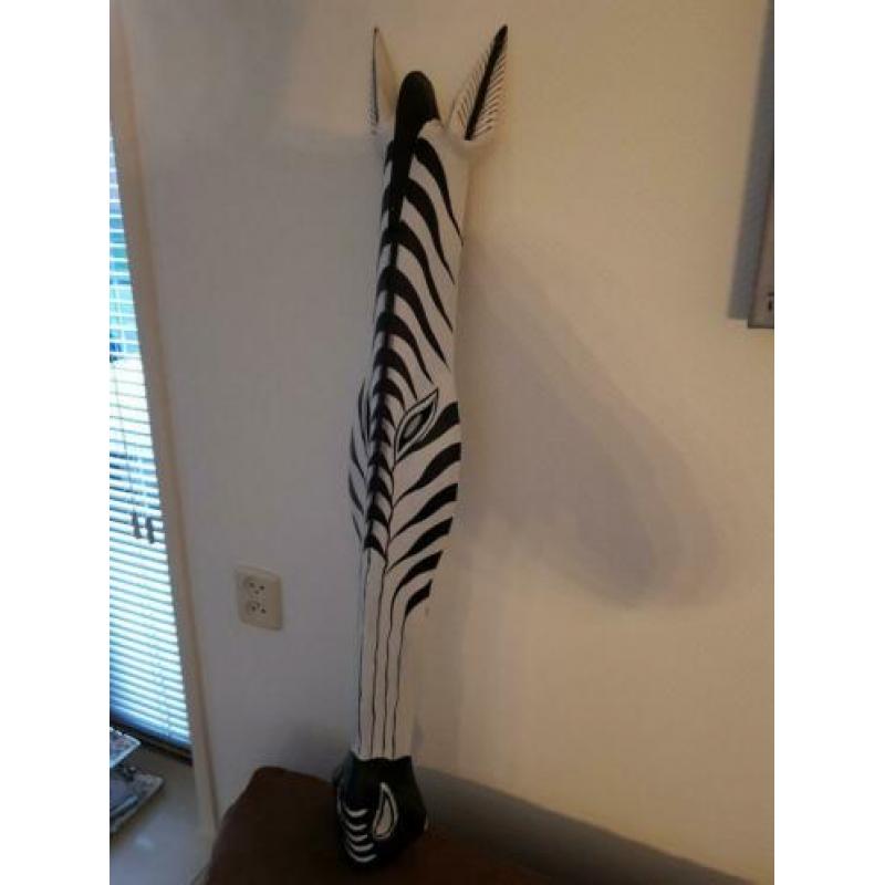 Houten decoratie zebra masker