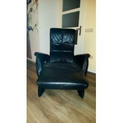 Relaxfauteuil zwart leer