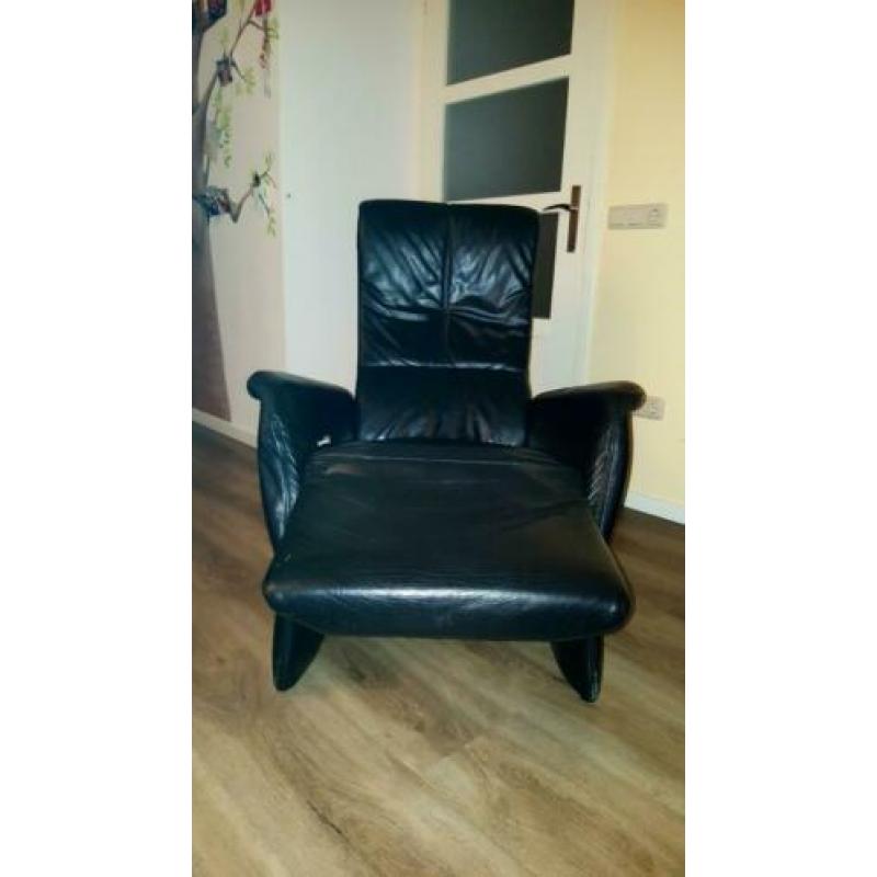 Relaxfauteuil zwart leer