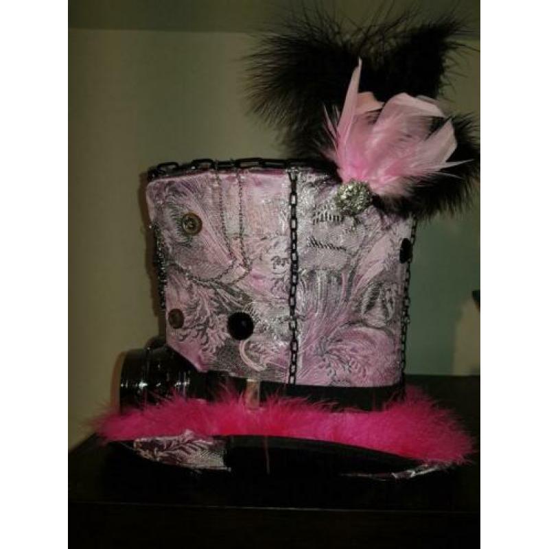 Steampunk hoed roze