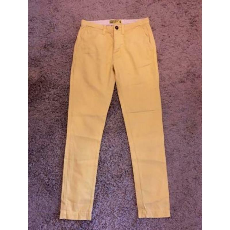 Superdry Commodity Edition Slim Chino Broek Geel Maat S