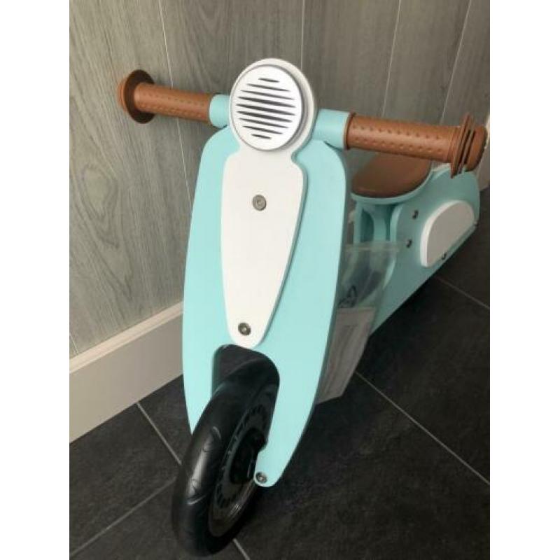 Super leuke Houten loopfiets scooter mint