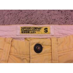 Superdry Commodity Edition Slim Chino Broek Geel Maat S