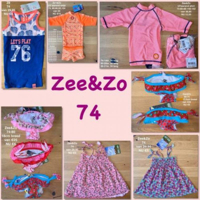 Bikini, bikinibroekje, UV shirt/pakje 74-80 Zee&Zo NIEUW