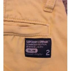 Superdry Commodity Edition Slim Chino Broek Geel Maat S