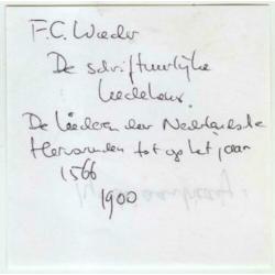 De schriftuurlijke liedekens - F.C. Wieder