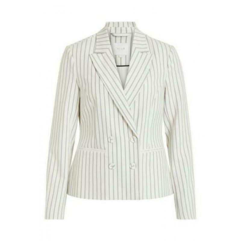 Vila blazer colbert jasje maat 42 XL creme wit krijtstreep