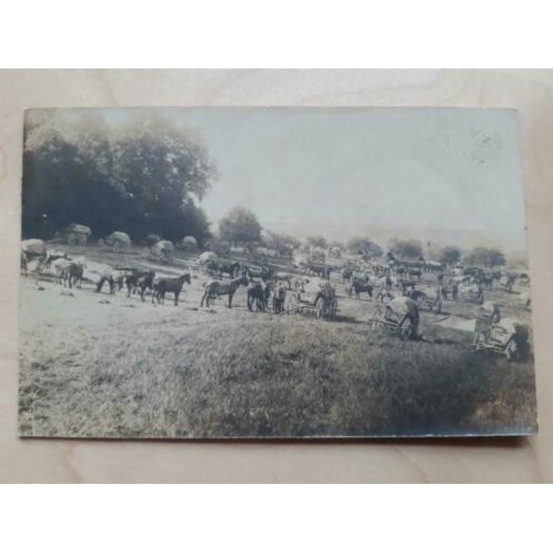 colonne Duitse paard en wagens wo1 ww1