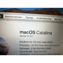 Nieuwstaat MacBook Air 2015 1.6ghz 8gb 512ssd jaar garantie