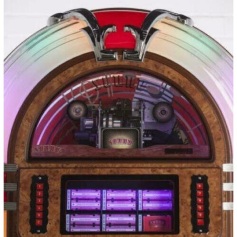 Jukebox 45 toeren Singles ALS NIEUW - LED pakket, Bluetooth