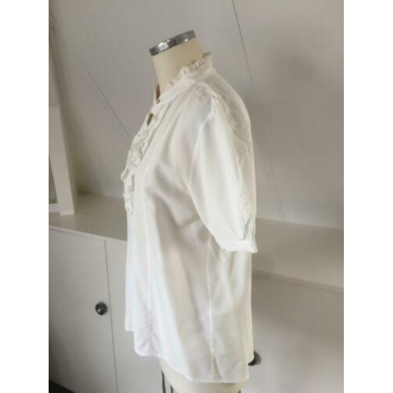 FINE BY ME nieuwe off white blouse viscose 40 CHCS RUCHES