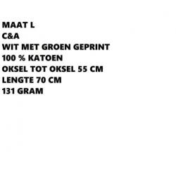 Maat l - c&a - witte tshirt met groene print