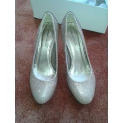 Schoenen, goud met glitter