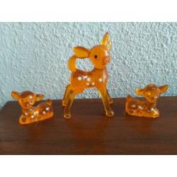 3 oude Hertjes * Bambi * 3 stuks vintage hertje