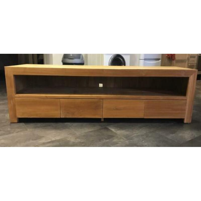 Teakhouten tv meubel met 4 lades 175 cm breed