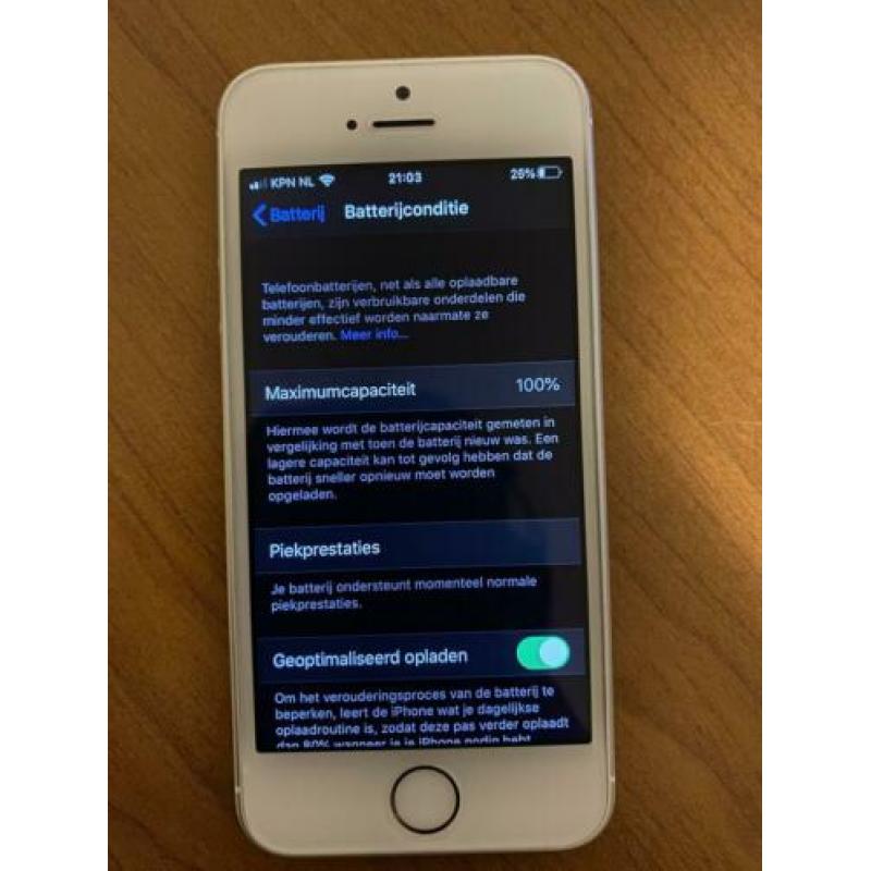 iPhone SE 32GB zilver nieuwstaat met doos! Batterij 100%!