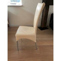 6 leren eetkamerstoelen – creme – type London