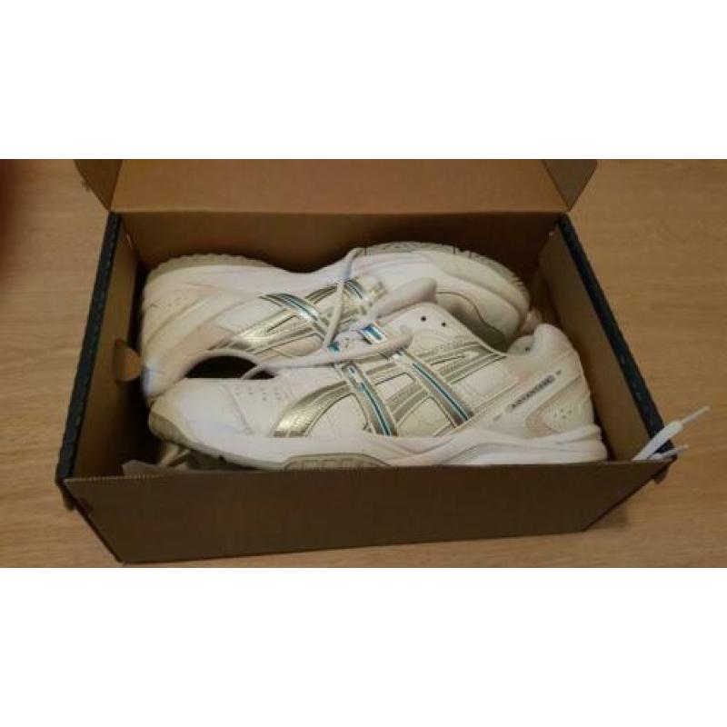 Asics sportschoenen wit/grijs/aqua maat us 9 euro 40.5