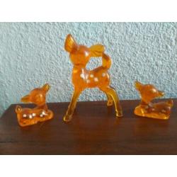 3 oude Hertjes * Bambi * 3 stuks vintage hertje