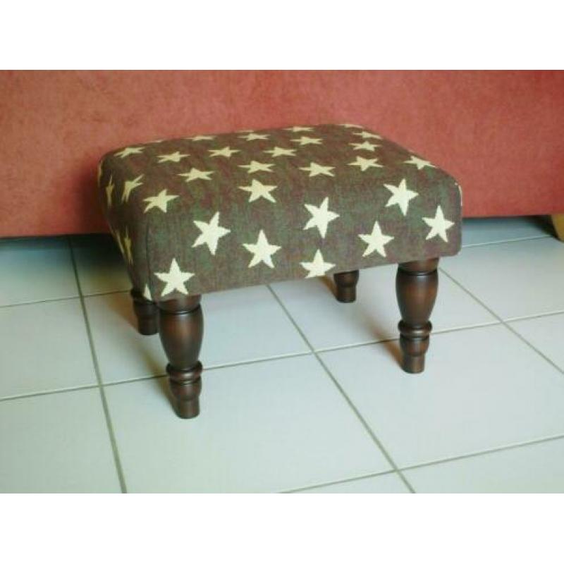 Footstool 37x45cm - bruin/stars - wit 702 - NIEUW !!